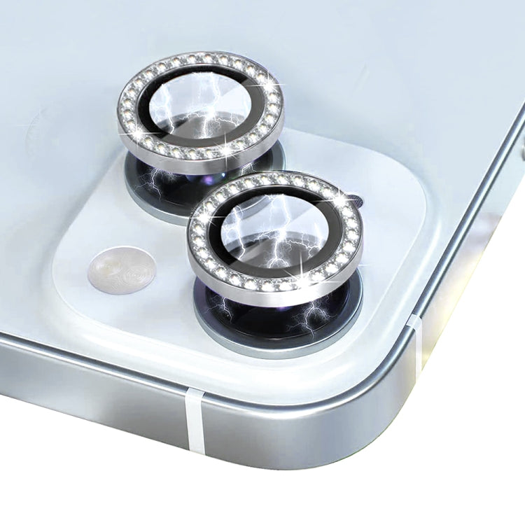 For iPhone 15 / 15 Plus NORTHJO Camera Lens Protector Tempered Glass Metal Rhinestone Ring Film(Silver) - HoMEdemic™ 
