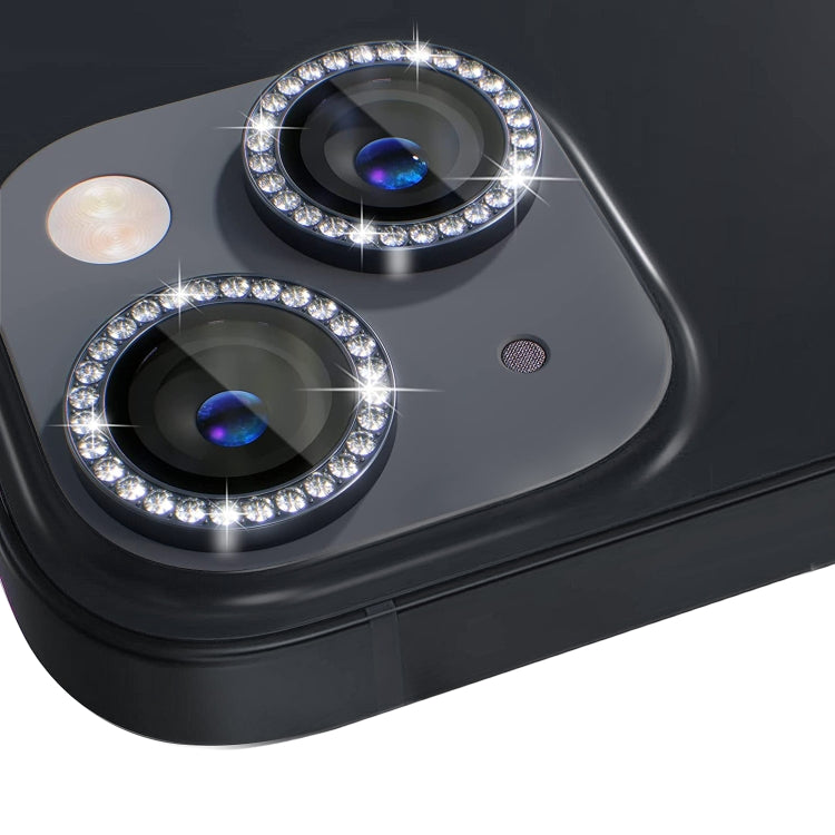 For iPhone 15 / 15 Plus NORTHJO Camera Lens Protector Tempered Glass Metal Rhinestone Ring Film(Graphite) - HoMEdemic™ 