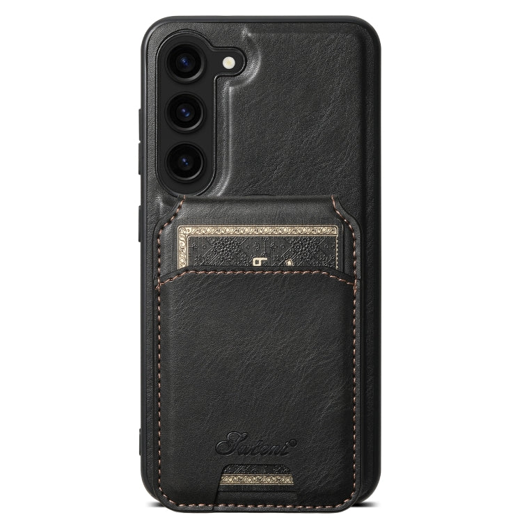 For Samsung Galaxy S23+ 5G Suteni H15  Oil Eax Leather Detachable Wallet Back Phone Case(Black) - HoMEdemic™ 