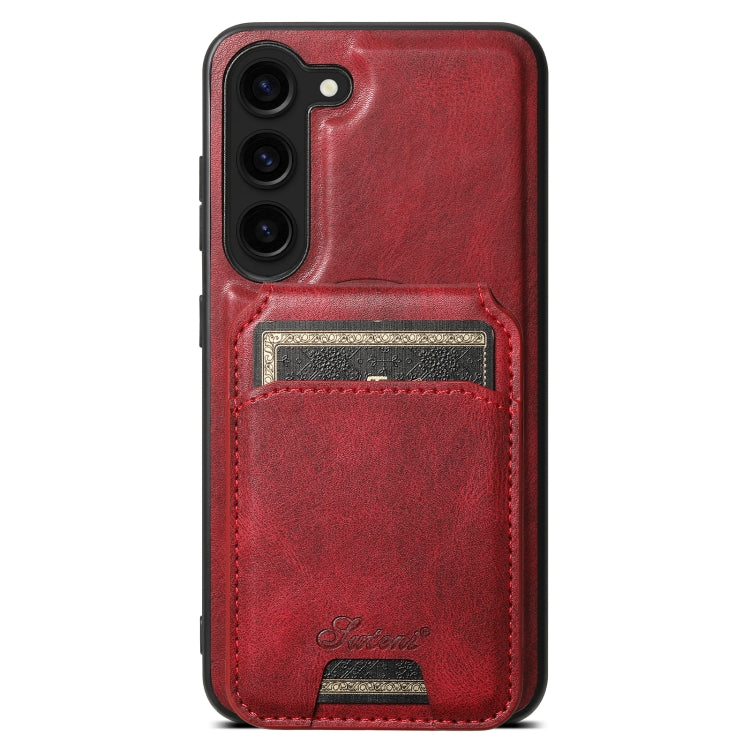 For Samsung Galaxy S23+ 5G Suteni H15  Oil Eax Leather Detachable Wallet Back Phone Case(Red) - HoMEdemic™ 