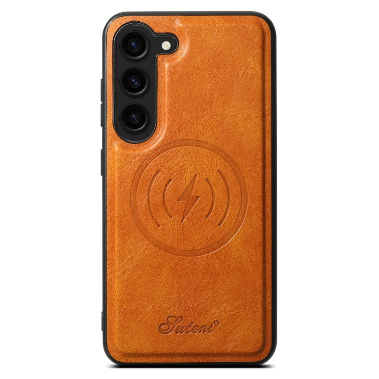 For Samsung Galaxy S23+ 5G Suteni H15  Oil Eax Leather Detachable Wallet Back Phone Case(Khaki) - HoMEdemic™ 