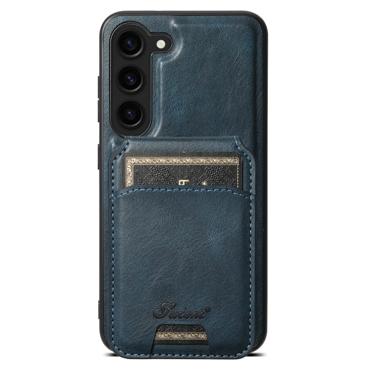 For Samsung Galaxy S23+ 5G Suteni H15  Oil Eax Leather Detachable Wallet Back Phone Case(Blue) - HoMEdemic™ 