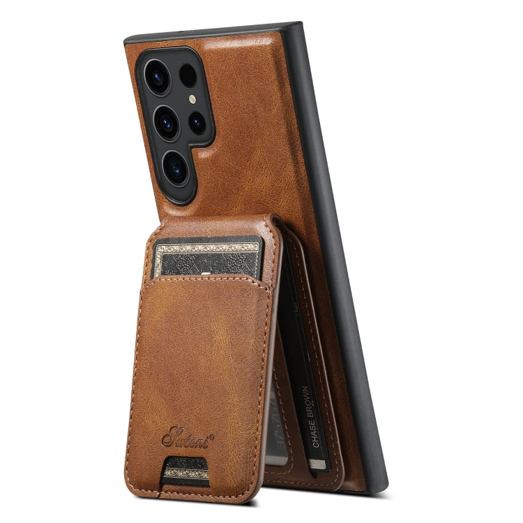 For Samsung Galaxy S24 Ultra 5G Suteni H15  Oil Eax Leather Detachable Wallet Back Phone Case(Red) - HoMEdemic™ 