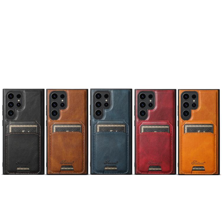 For Samsung Galaxy S24 Ultra 5G Suteni H15  Oil Eax Leather Detachable Wallet Back Phone Case(Brown) - HoMEdemic™ 