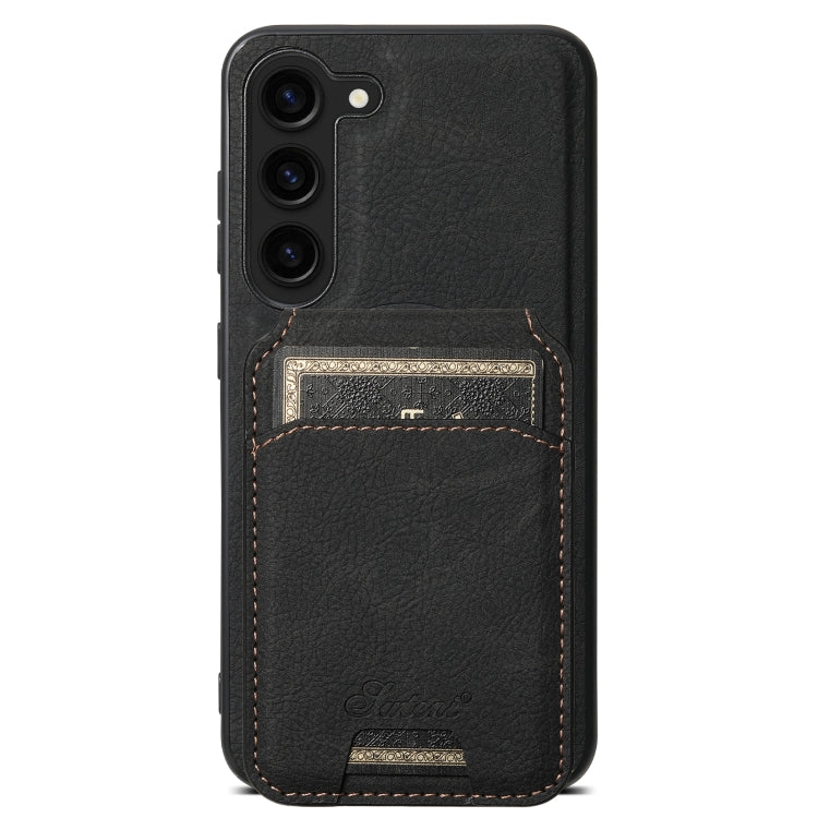 For Samsung Galaxy S23+ 5G Suteni H16 Litchi Texture Leather Detachable Wallet Back Phone Case(Black) - HoMEdemic™ 
