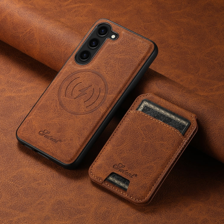 For Samsung Galaxy S23+ 5G Suteni H16 Litchi Texture Leather Detachable Wallet Back Phone Case(Khaki) - HoMEdemic™ 