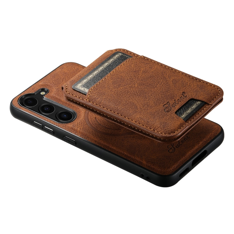 For Samsung Galaxy S23+ 5G Suteni H16 Litchi Texture Leather Detachable Wallet Back Phone Case(Khaki) - HoMEdemic™ 