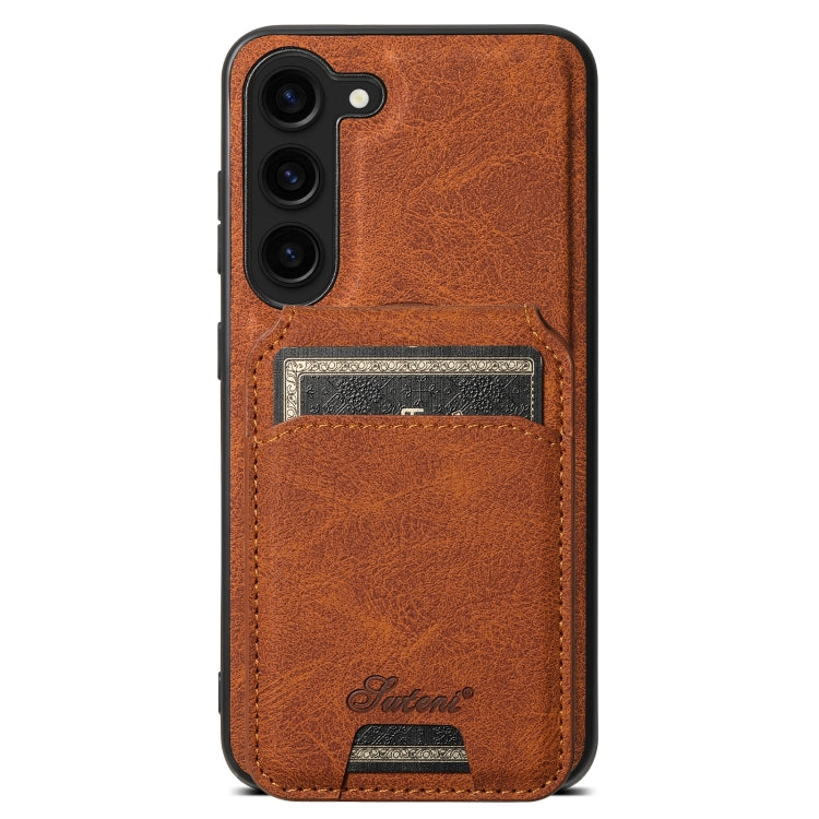 For Samsung Galaxy S23+ 5G Suteni H16 Litchi Texture Leather Detachable Wallet Back Phone Case(Khaki) - HoMEdemic™ 