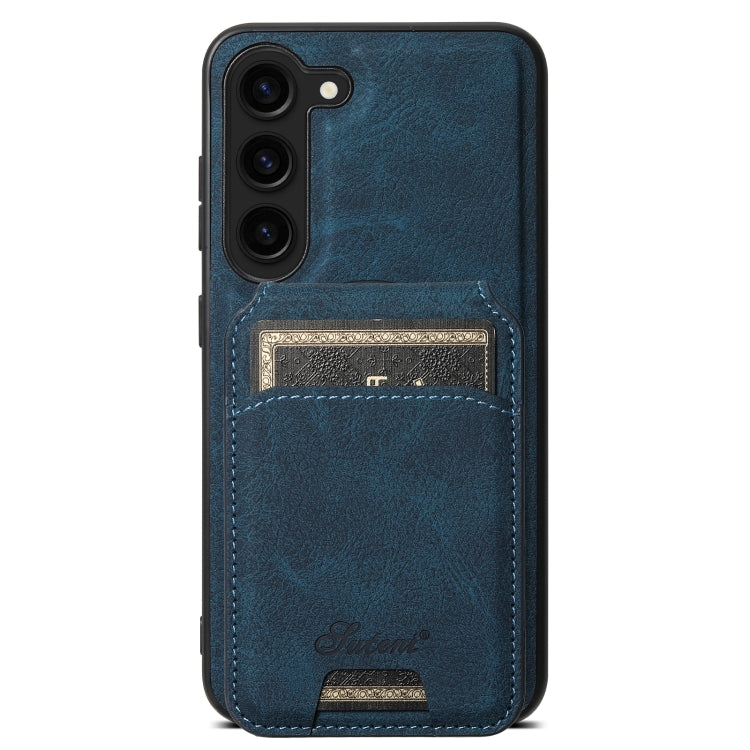 For Samsung Galaxy S23+ 5G Suteni H16 Litchi Texture Leather Detachable Wallet Back Phone Case(Blue) - HoMEdemic™ 