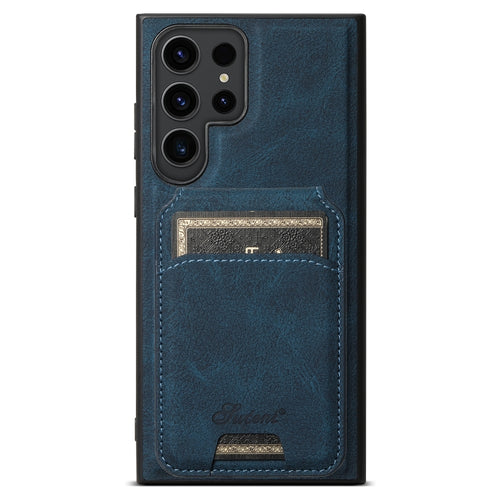 For Samsung Galaxy S24 Ultra 5G Suteni H16 Litchi Texture Leather Detachable Wallet Back Phone Case(Blue) - HoMEdemic™ 