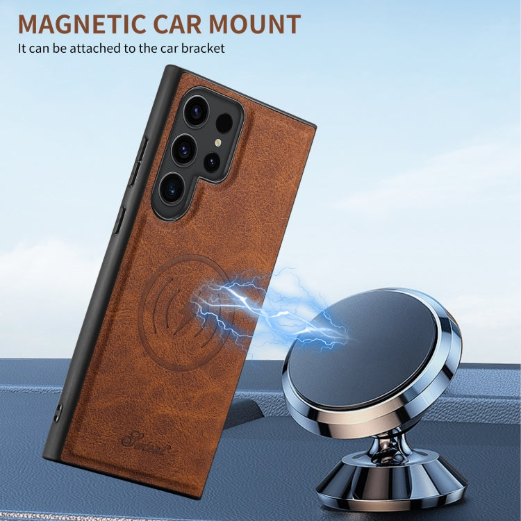 For Samsung Galaxy S24 Ultra 5G Suteni H16 Litchi Texture Leather Detachable Wallet Back Phone Case(Khaki) - HoMEdemic™ 