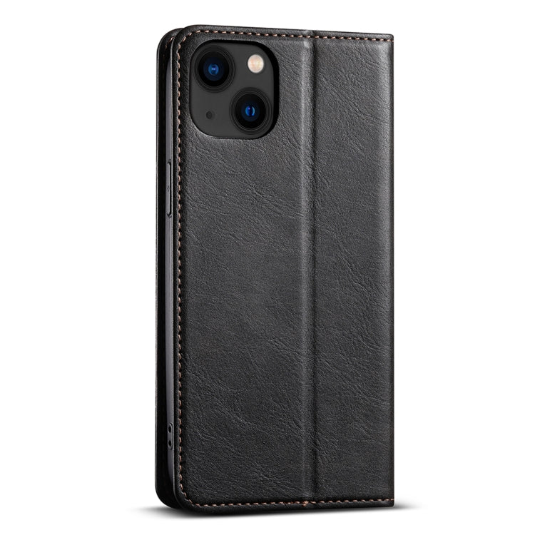 For iPhone 15 Suteni J02 Oil Wax Wallet Leather Phone Case(Black) - HoMEdemic™ 