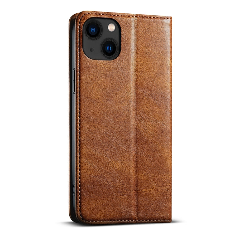 For iPhone 15 Suteni J02 Oil Wax Wallet Leather Phone Case(Brown) - HoMEdemic™ 