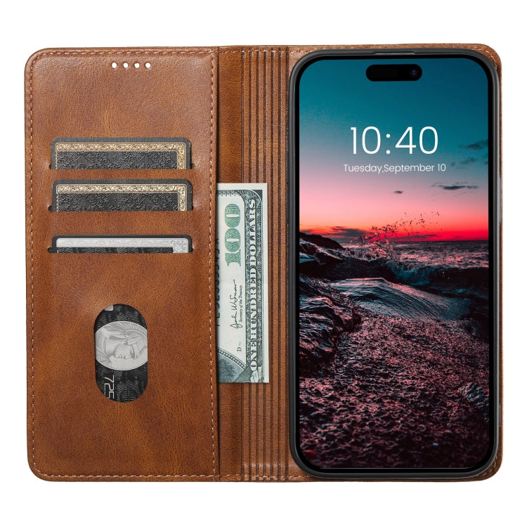 For iPhone 15 Suteni J02 Oil Wax Wallet Leather Phone Case(Brown) - HoMEdemic™ 