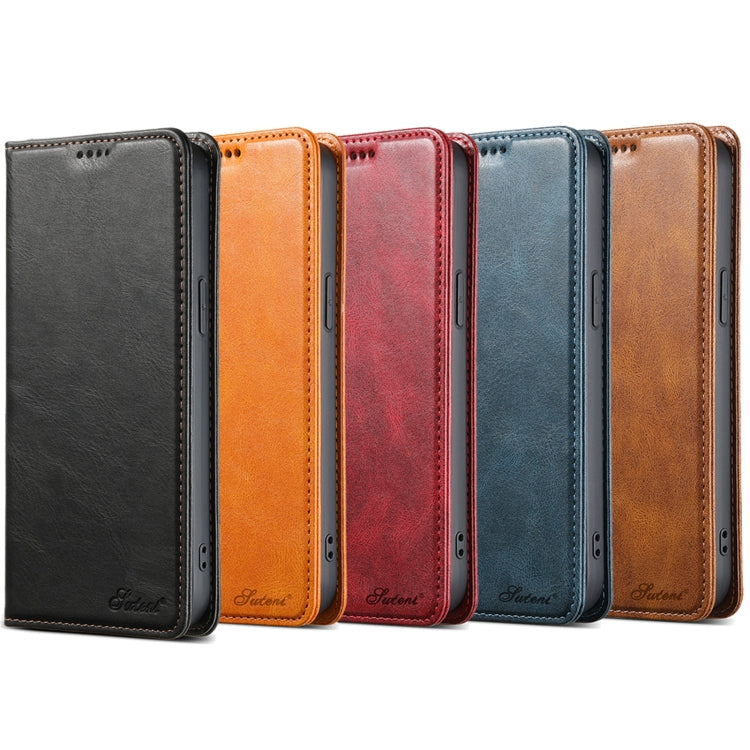 For iPhone 15 Suteni J02 Oil Wax Wallet Leather Phone Case(Brown) - HoMEdemic™ 