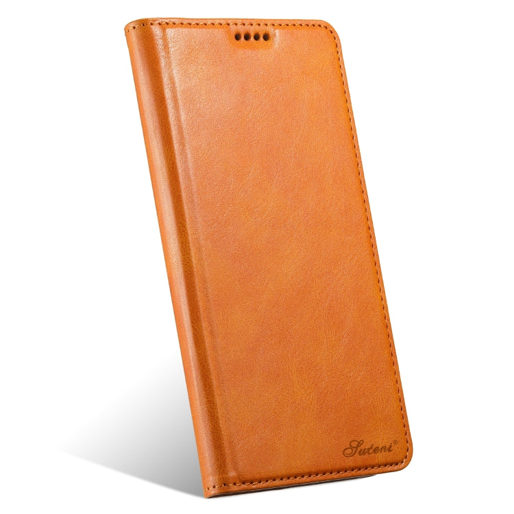 For iPhone 15 Suteni J02 Oil Wax Wallet Leather Phone Case(Khaki) - HoMEdemic™ 