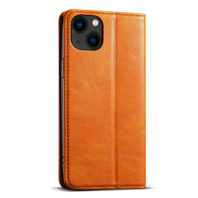 For iPhone 15 Suteni J02 Oil Wax Wallet Leather Phone Case(Khaki) - HoMEdemic™ 