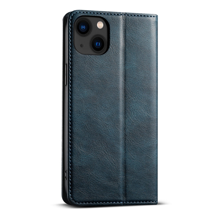 For iPhone 15 Suteni J02 Oil Wax Wallet Leather Phone Case(Blue) - HoMEdemic™ 