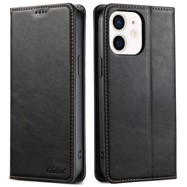 For iPhone 11 Suteni J02 Oil Wax Wallet Leather Phone Case(Black) - HoMEdemic™ 