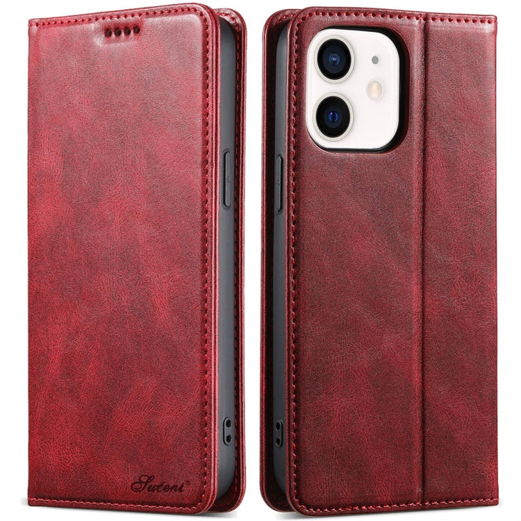 For iPhone 11 Suteni J02 Oil Wax Wallet Leather Phone Case(Red) - HoMEdemic™ 