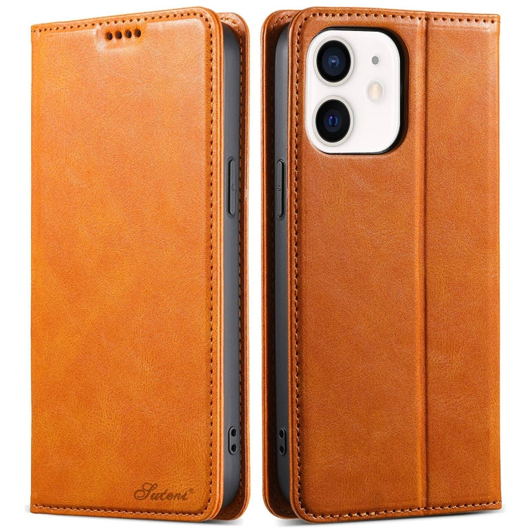 For iPhone 11 Suteni J02 Oil Wax Wallet Leather Phone Case(Khaki) - HoMEdemic™ 