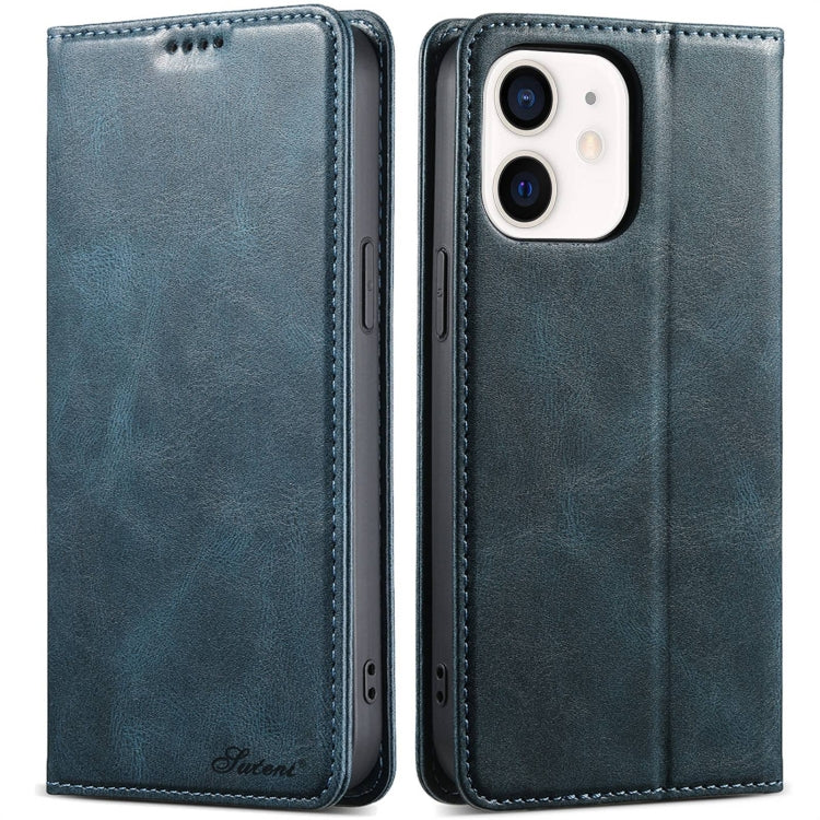 For iPhone 11 Suteni J02 Oil Wax Wallet Leather Phone Case(Blue) - HoMEdemic™ 