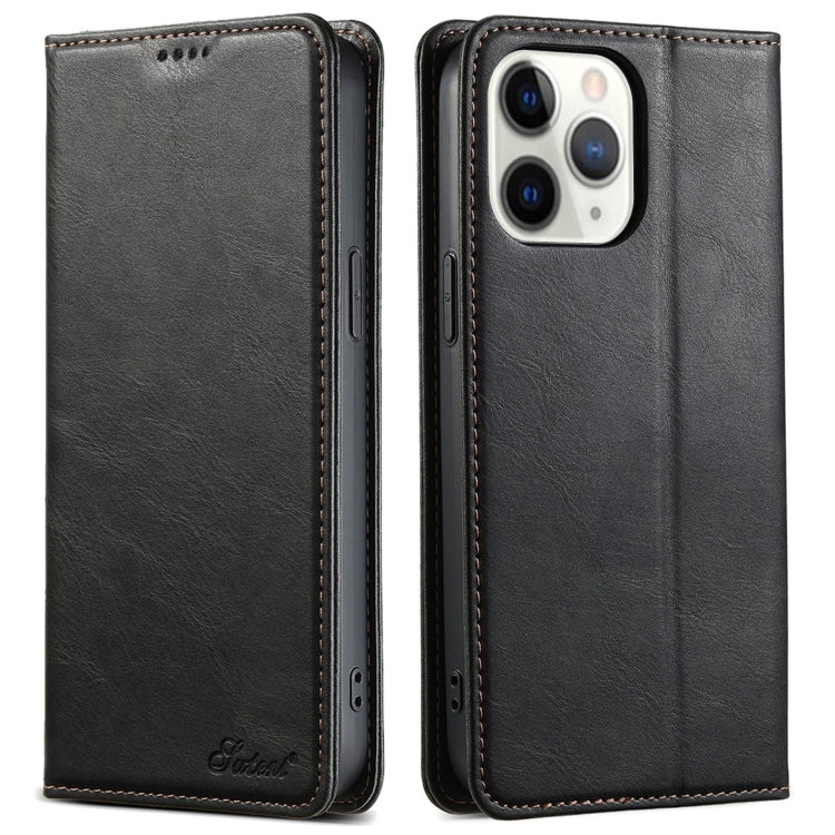 For iPhone 11 Pro Suteni J02 Oil Wax Wallet Leather Phone Case(Black) - HoMEdemic™ 