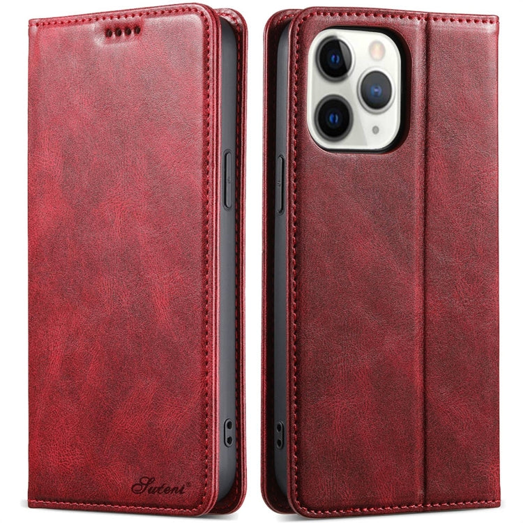For iPhone 11 Pro Suteni J02 Oil Wax Wallet Leather Phone Case(Red) - HoMEdemic™ 