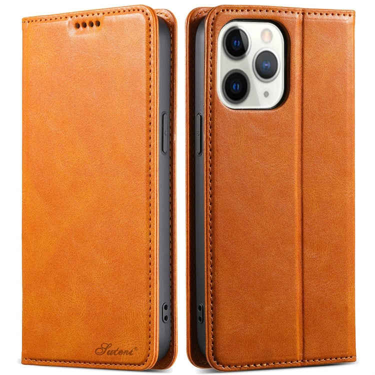 For iPhone 11 Pro Suteni J02 Oil Wax Wallet Leather Phone Case(Khaki) - HoMEdemic™ 