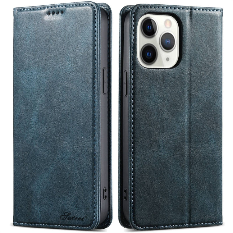 For iPhone 11 Pro Suteni J02 Oil Wax Wallet Leather Phone Case(Blue) - HoMEdemic™ 