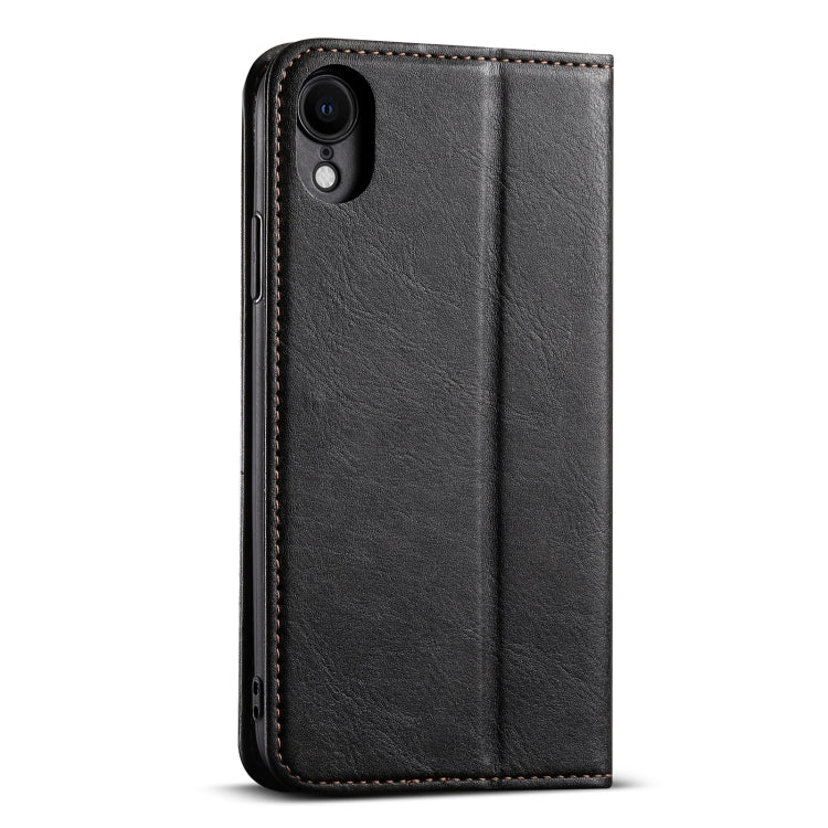 For iPhone XR Suteni J02 Oil Wax Wallet Leather Phone Case(Black) - HoMEdemic™ 