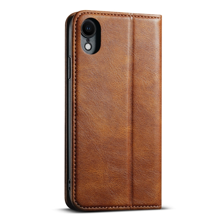 For iPhone XR Suteni J02 Oil Wax Wallet Leather Phone Case(Brown) - HoMEdemic™ 