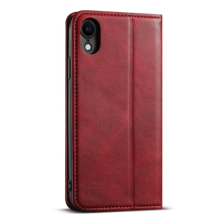 For iPhone XR Suteni J02 Oil Wax Wallet Leather Phone Case(Red) - HoMEdemic™ 