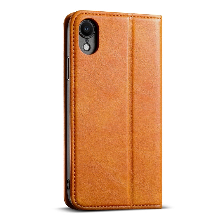For iPhone XR Suteni J02 Oil Wax Wallet Leather Phone Case(Khaki) - HoMEdemic™ 