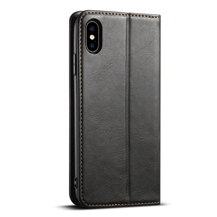 For iPhone XS Max Suteni J02 Oil Wax Wallet Leather Phone Case(Black) - HoMEdemic™ 