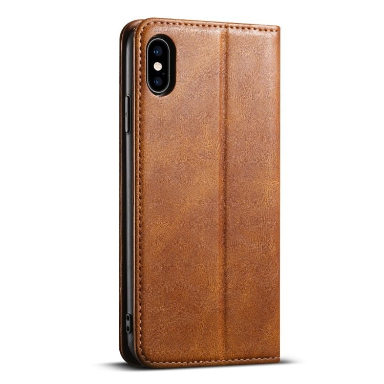 For iPhone XS Max Suteni J02 Oil Wax Wallet Leather Phone Case(Brown) - HoMEdemic™ 