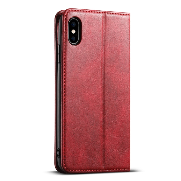 For iPhone XS Max Suteni J02 Oil Wax Wallet Leather Phone Case(Red) - HoMEdemic™ 