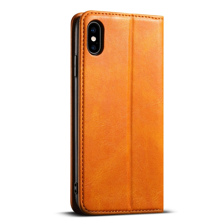 For iPhone XS Max Suteni J02 Oil Wax Wallet Leather Phone Case(Khaki) - HoMEdemic™ 