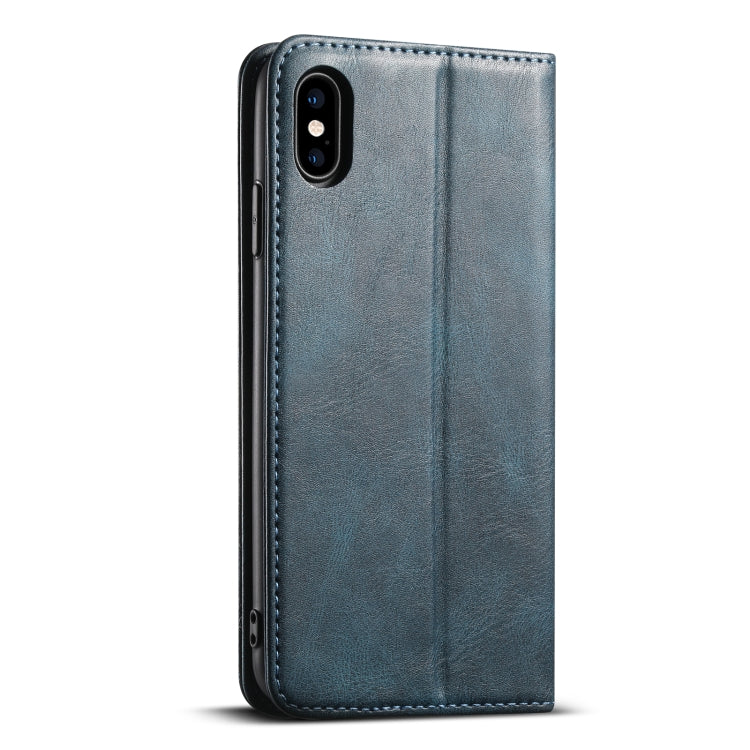 For iPhone XS Max Suteni J02 Oil Wax Wallet Leather Phone Case(Blue) - HoMEdemic™ 