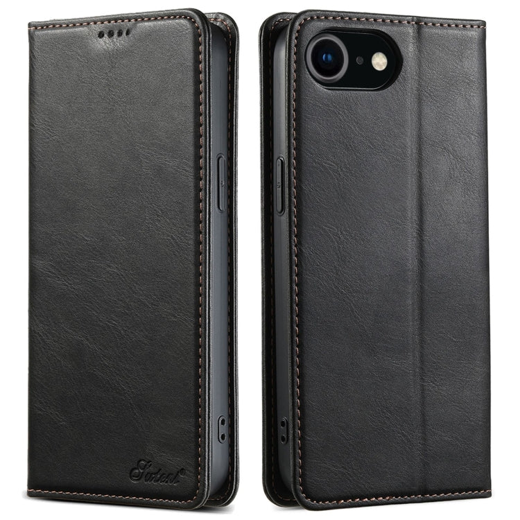 For iPhone 7 / 8 / SE 2022 Suteni J02 Oil Wax Wallet Leather Phone Case(Black) - HoMEdemic™ 