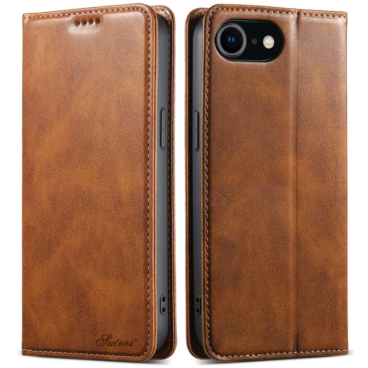 For iPhone 7 / 8 / SE 2022 Suteni J02 Oil Wax Wallet Leather Phone Case(Brown) - HoMEdemic™ 