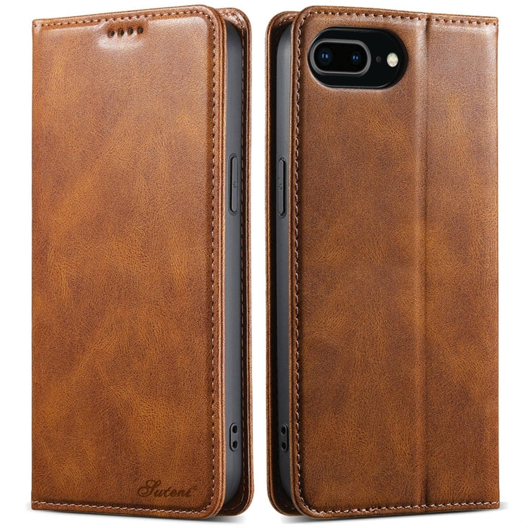 For iPhone 7 Plus / 8 Plus Suteni J02 Oil Wax Wallet Leather Phone Case(Brown) - HoMEdemic™ 