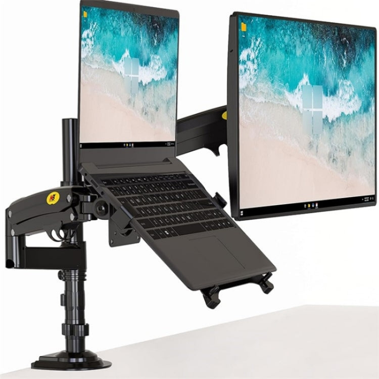 NORTH BAYOU NB H180 FP-2 Laptop Gas Spring Full Motion Dual Arm Clamp 22 - 32 inch LCD TV Monitor Desk Holder - HoMEdemic™ 