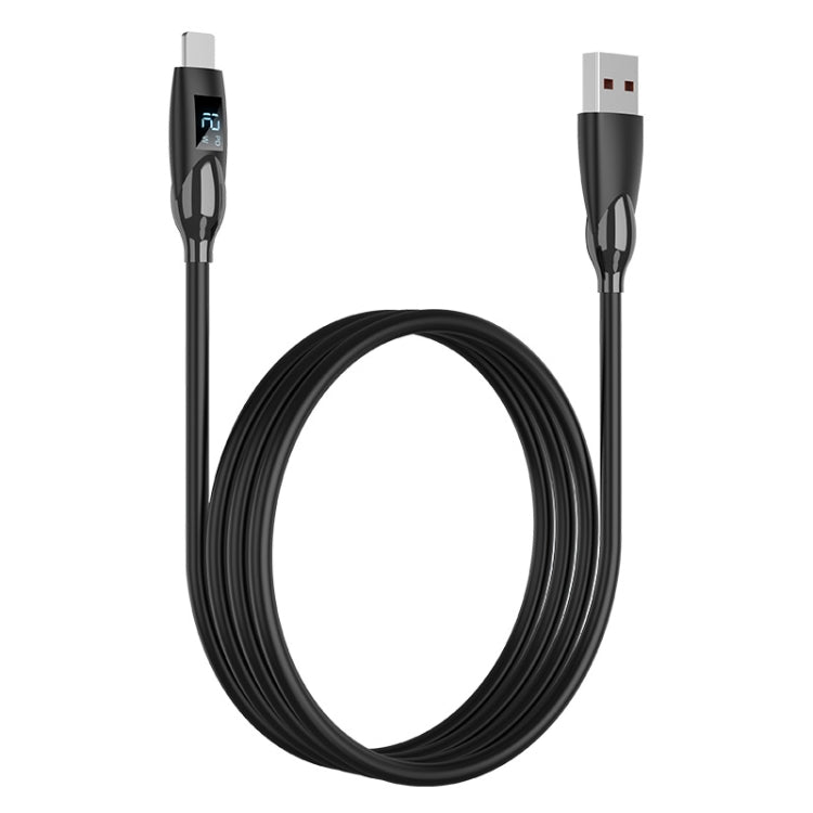ENKAY 2.4A USB to 8 Pin Fast Charging Data Silicone Cable with LED Display, Length:1m(Black) - HoMEdemic™ 