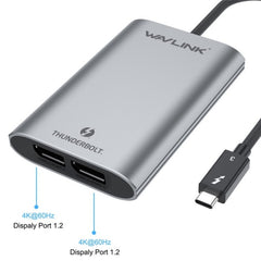 WAVLINK WL-UTA02D Thunderbolt 3 to Dual DisplayPort Adapter Converter Support 4K / 60Hz - HoMEdemic™ 