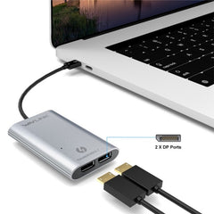 WAVLINK WL-UTA02D Thunderbolt 3 to Dual DisplayPort Adapter Converter Support 4K / 60Hz - HoMEdemic™ 