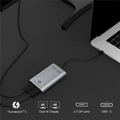 WAVLINK WL-UTA02D Thunderbolt 3 to Dual DisplayPort Adapter Converter Support 4K / 60Hz - HoMEdemic™ 