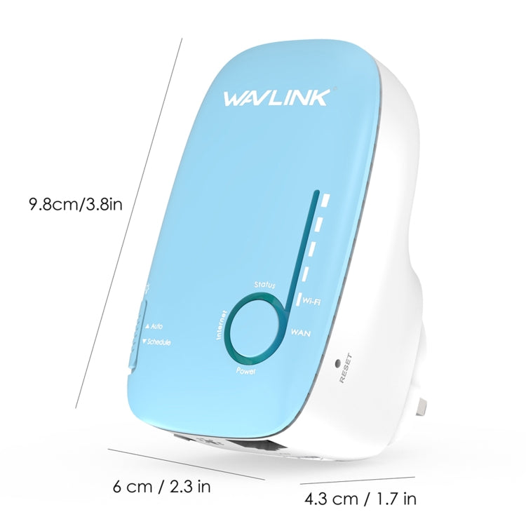 WAVLINK WN576K1 AC1200 Household WiFi Router Network Extender Dual Band Wireless Repeater, Plug:UK Plug (Blue) - HoMEdemic™ 