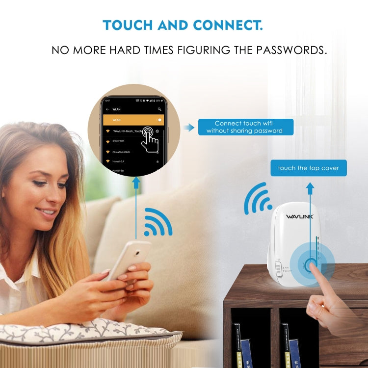 WAVLINK WN576K1 AC1200 Household WiFi Router Network Extender Dual Band Wireless Repeater, Plug:AU Plug (White) - HoMEdemic™ 