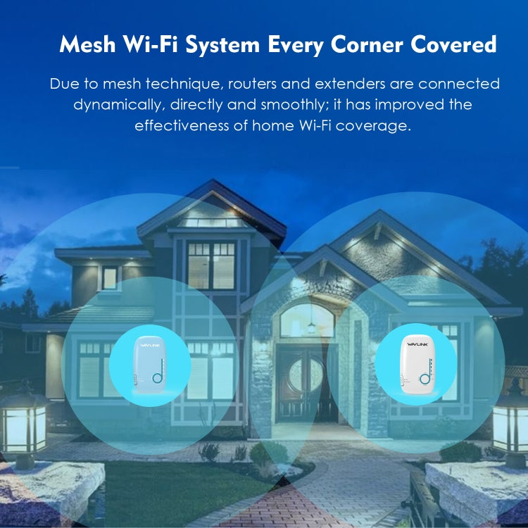 WAVLINK WN576K2 AC1200 Household WiFi Router Network Extender Dual Band Wireless Repeater, Plug:AU Plug (Blue) - HoMEdemic™ 
